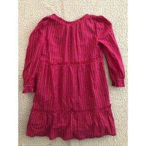 GAP KIDS: Girl's Pink Long Sleeve Dress Pink Gold Strips, Size L 10/12 Lined